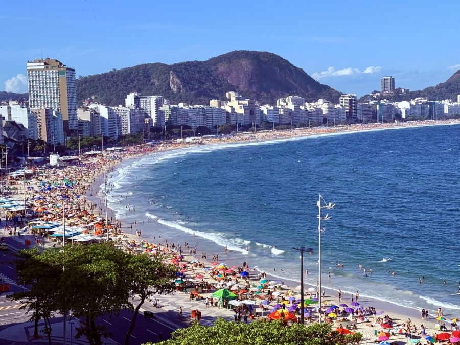 </who>The view of Copacabana Beach from the ninth floor of the Fairmont Copacabana hotel.