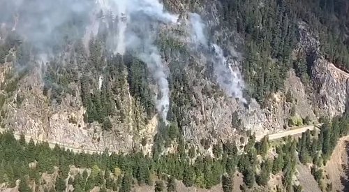 UPDATE: Wildfire beside Hwy 1 near Hell's Gate now held at 53 hectares